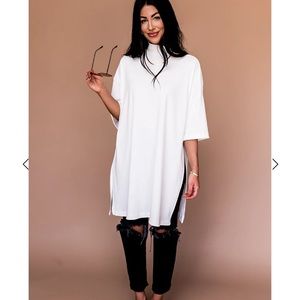 NWOT Dressed in LALA Icon Mock Neck Top in White